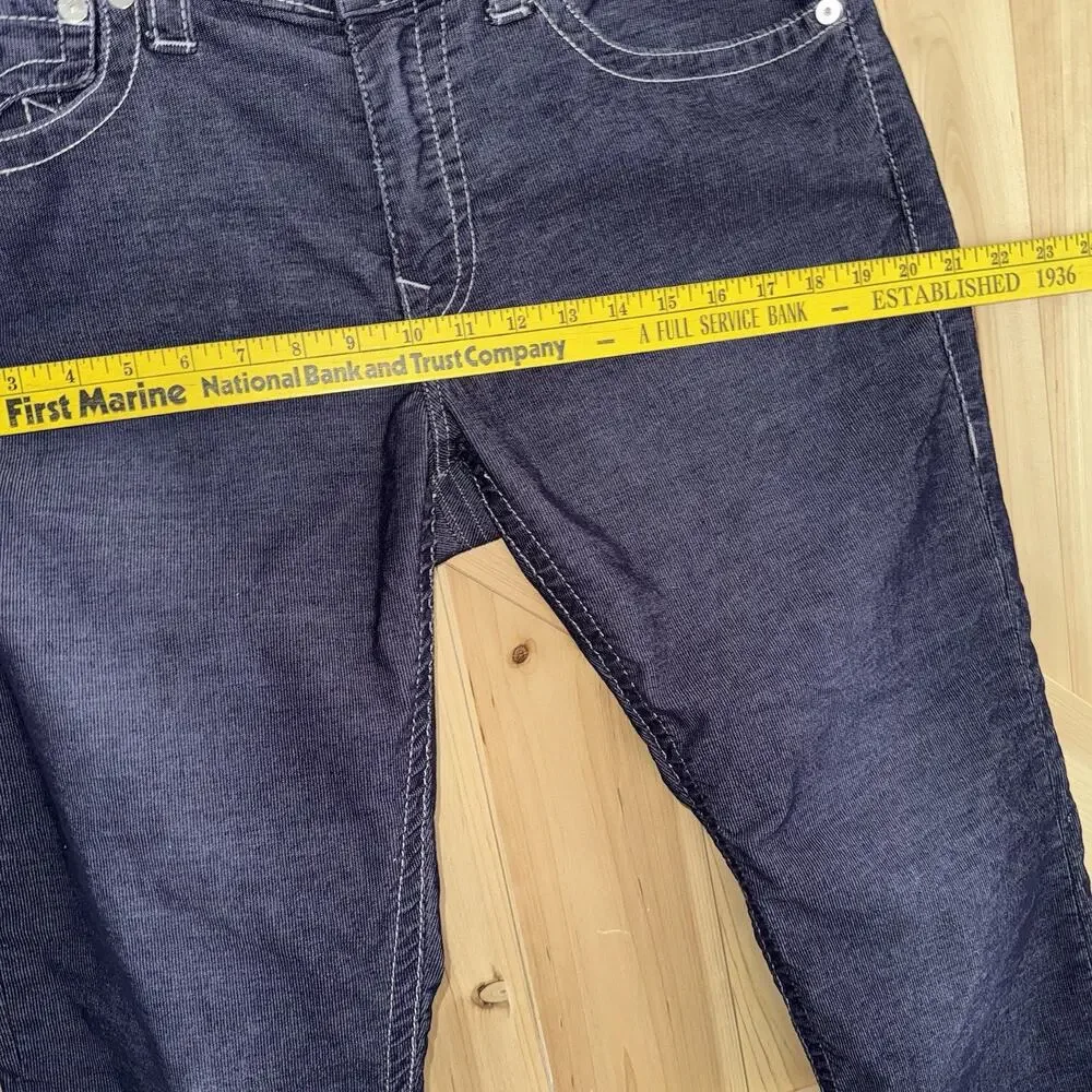 True Religion Ricky Blue Corduroy White Stitch Flap Pocket Jean USA Sz 32X29